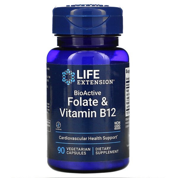 Life Extension BioActive Folate & Vitamin B12 90 Vegetarian Capsules 3 Mua Life Extension BioActive Folate & Vitamin B12 90 viên giảm giá rẻ Hà nội TPHCM