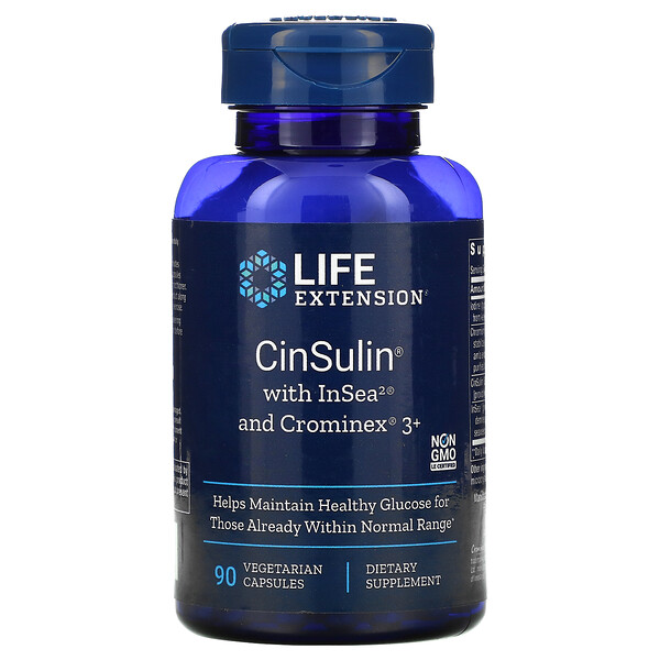 Life Extension CinSulin with InSea2 and Crominex 3+ 90 viên 6 life extension cinsulin with insea2 and crominex 3 90 vegetarian capsules 26168