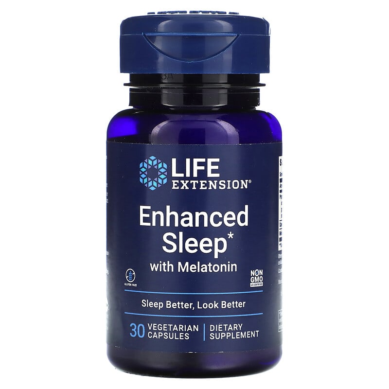 Life Extension Enhanced Sleep with Melatonin 30 Vegetarian Capsules 3 Life Extension Enhanced Sleep with Melatonin 30 Vegetarian Capsules 737870155133