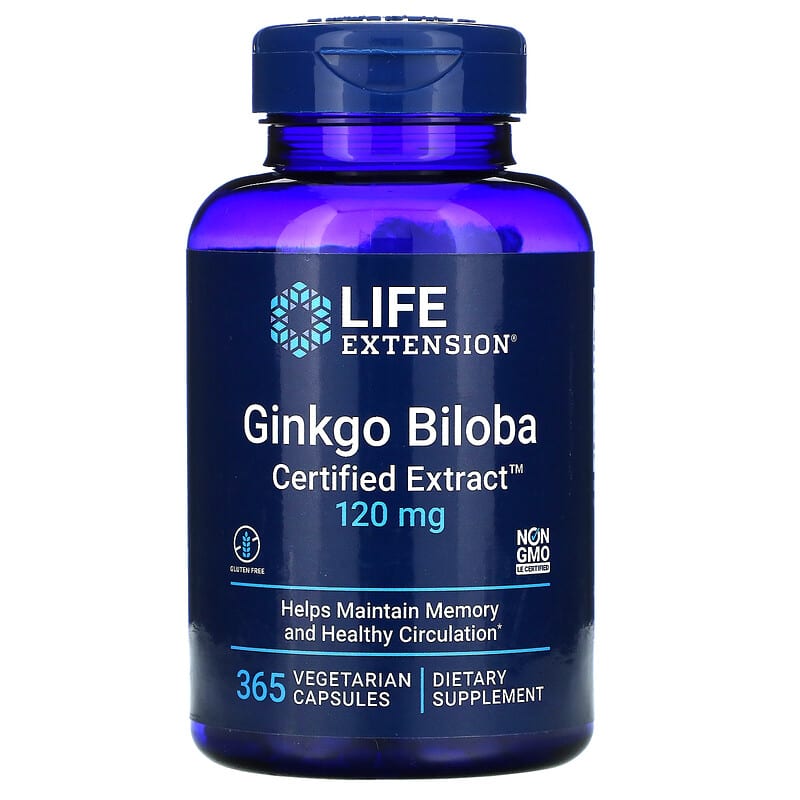 Life Extension Ginkgo Biloba Certified Extract 120 mg 365 Vegetarian Capsules 3 Life Extension Ginkgo Biloba Certified Extract 120 mg 365 Vegetarian Capsules 737870165835