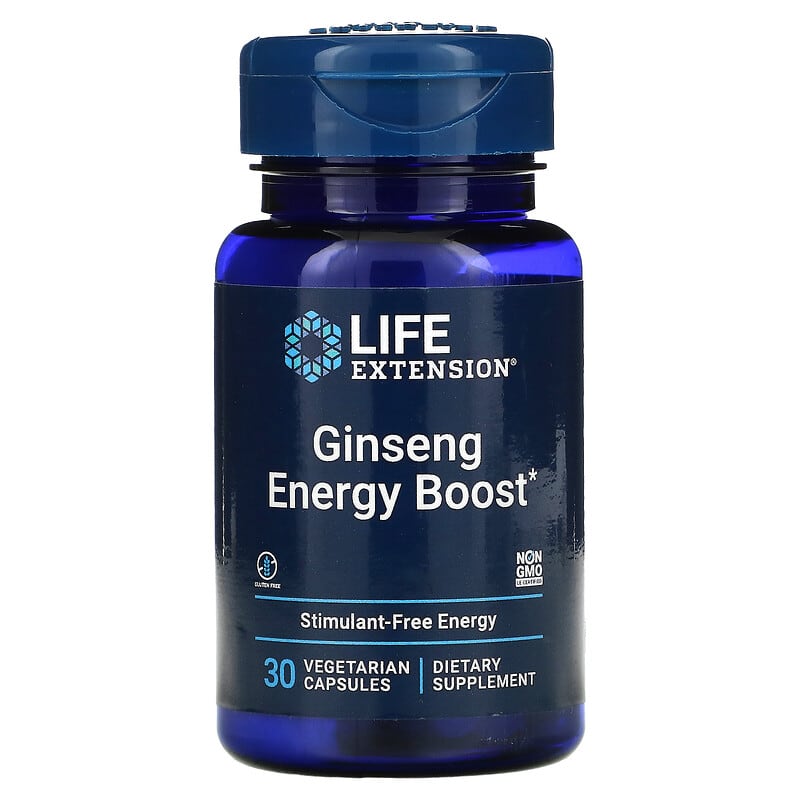 Life Extension Ginseng Energy Boost 30 viên 6 life extension ginseng energy boost 30 vegetarian capsules 55654
