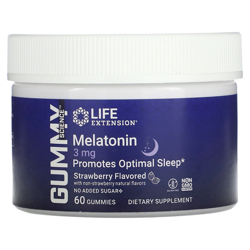 Life Extension Gummy Science Melatonin Strawberry 3 mg 60 Gummies 3 Life Extension Gummy Science Melatonin Strawberry 3 mg 60 Gummies 737870250364