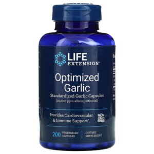 Life Extension Optimized Garlic Standardized Garlic Capsules 200 Vegetarian Capsules 737870139423