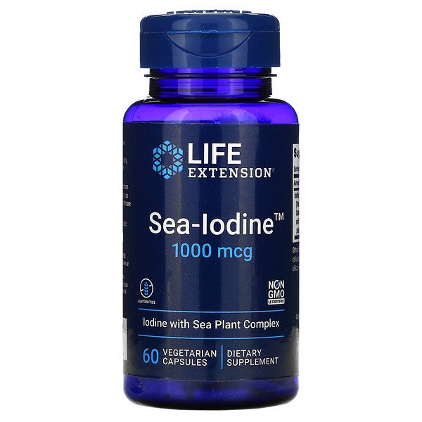Life Extension Sea-Iodine 1,000 mcg 60 viên 6 life extension sea iodine 1 000 mcg 60 vegetarian capsules 55644