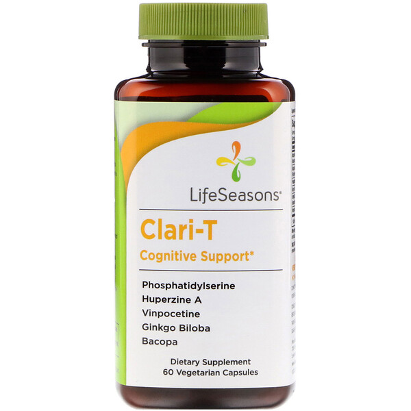 LifeSeasons Clari-T Cognitive Support 60 viên 3 lifeseasons clari t cognitive support 60 vegetarian capsules 83010