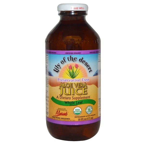 Lily of the Desert Organic Aloe Vera Juice Whole Leaf 16 oz (473 ml) 3 lily of the desert organic aloe vera juice whole leaf 16 fl oz 473 ml 58900