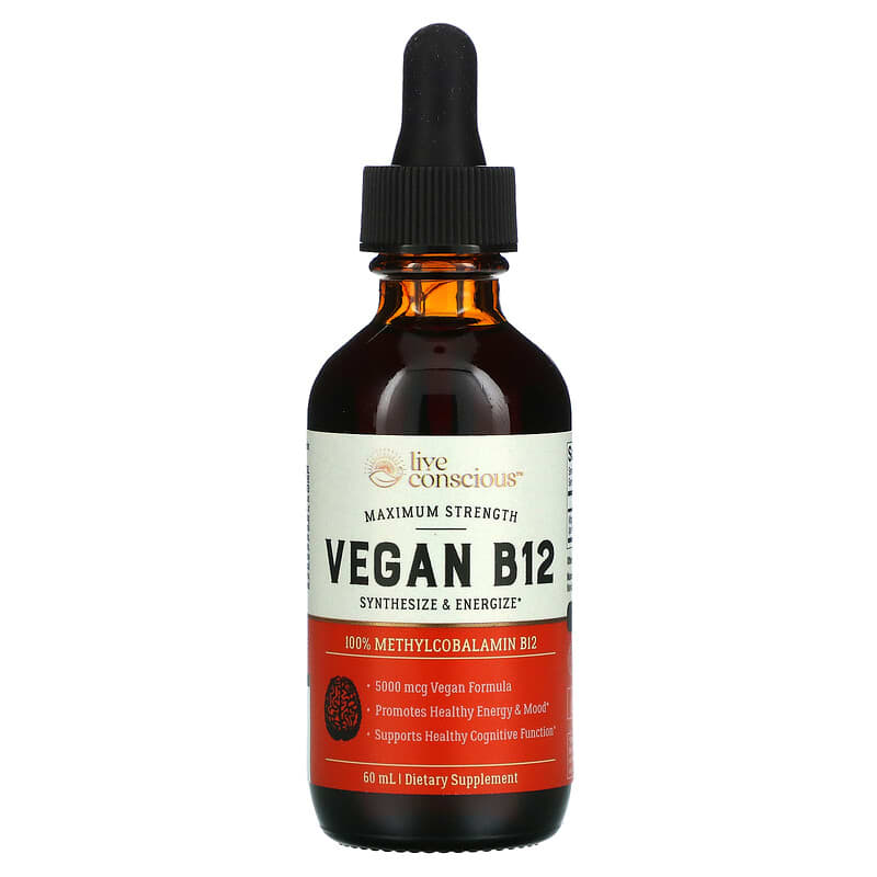 Live Conscious Vegan B12 Maximum Strength 60 mL 3 Live Conscious Vegan B12 Maximum Strength 60 mL 850008273155