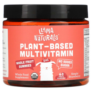 Llama Naturals Plant-Based Multivitamin Whole Fruit Gummies Simply Strawberry 60 Fruit Gummies 860001318616