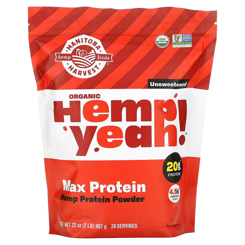 Manitoba Harvest Organic Hemp Yeah! Max Protein Hemp Protein Powder Unsweetened 32 oz (907 g) 3 Manitoba Harvest Organic Hemp Yeah! Max Protein Hemp Protein Powder Unsweetened 32 oz (907 g) 697658691034