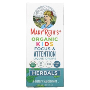 MaryRuth Organics Herbals Organic Kids Focus & Attention Liquid Drops 1 fl oz (30 ml) 856645008495