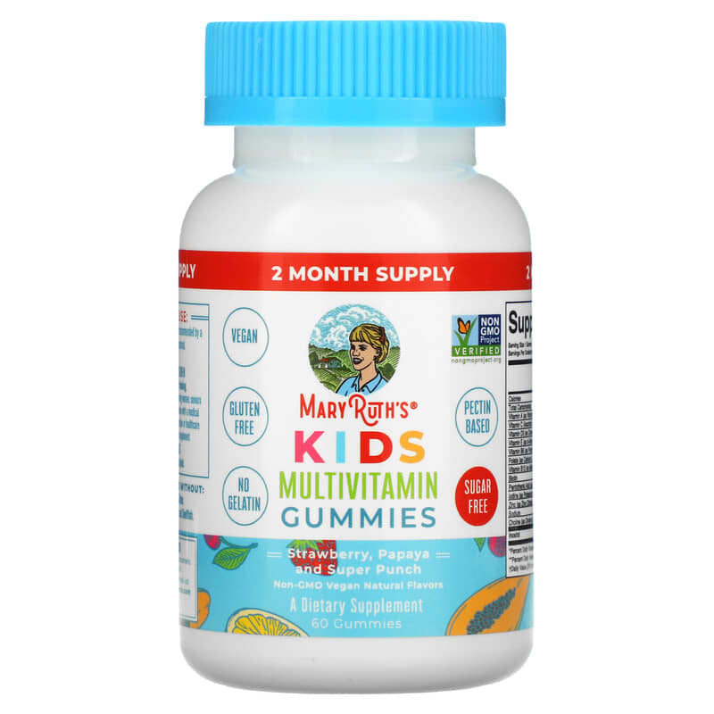 MaryRuth Organics Kids Multivitamin Gummies Strawberry Papaya and Super Punch 60 Gummies 3 MaryRuth Organics Kids Multivitamin Gummies Strawberry Papaya and Super Punch 60 Gummies 856645008389