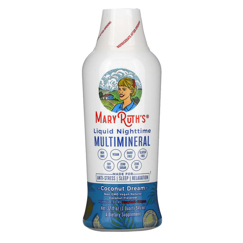 MaryRuth Organics Liquid Nighttime Multimineral Coconut Dream 32 fl oz (946 ml) 3 MaryRuth Organics Liquid Nighttime Multimineral Coconut Dream 32 fl oz (946 ml) 658263100885