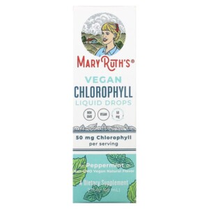 MaryRuth Organics Vegan Chlorophyll Liquid Drops Peppermint 16.6 mg 2 fl oz (60 ml) 850018471466