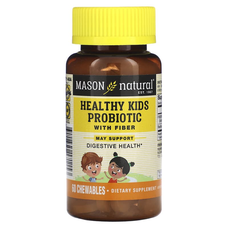 Mason Natural Healthy Kids Probiotic with Fiber 60 Chewables 3 Mason Natural Healthy Kids Probiotic with Fiber 60 Chewables 311845171153