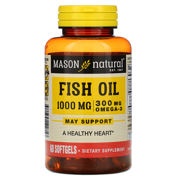 Mason Natural Omega-3 Fish Oil 60 Softgels 3 mason natural omega 3 fish oil 60 softgels 81372