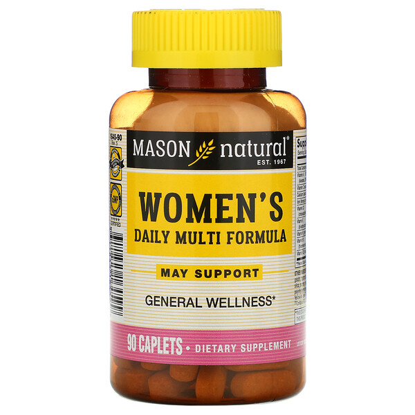 Mason Natural Women's Daily Multi Formula 90 Caplets 3 mason natural women s daily multi formula 90 caplets 83422
