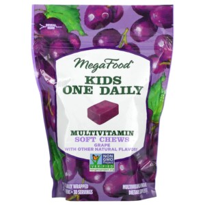 MegaFood Kids One Daily Multivitamin Soft Chews Grape 30 Individually Wrapped Soft Chews 051494103746