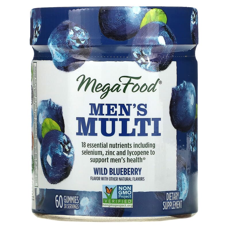 MegaFood Men's Multi Wild Blueberry 60 Gummies 3 MegaFood Men's Multi Wild Blueberry 60 Gummies 051494104354