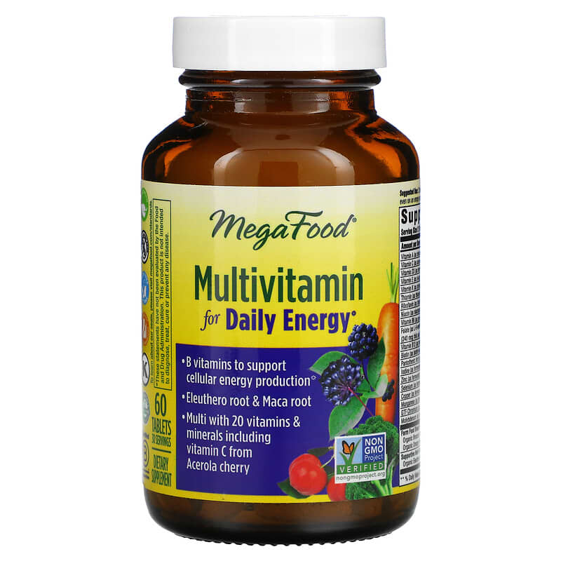 MegaFood Multivitamin For Daily Energy 60 Tablets 3 MegaFood Multivitamin For Daily Energy 60 Tablets 051494104637