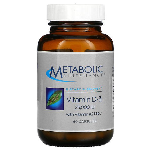 Metabolic Maintenance Vitamin D-3 with Vitamin K2 MK-7 25.000 IU 60 Capsules 1 Mua Metabolic Maintenance Vitamin D-3 with Vitamin K2 MK-7 625 mcg 25