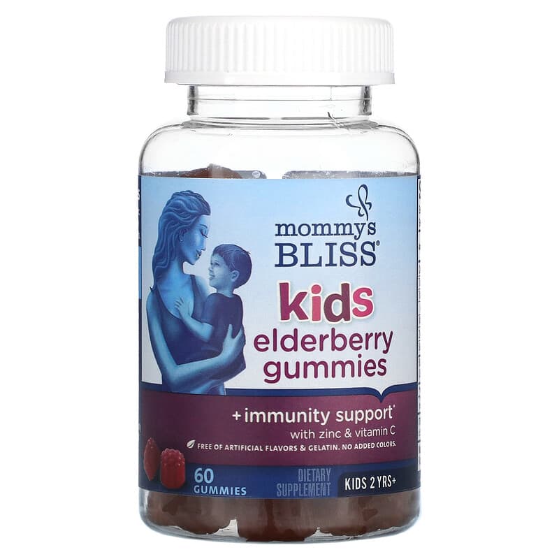 Mommy's Bliss Kids 2 Years+ Elderberry Gummies + Immunity Support 60 Gummies 3 Mommy's Bliss Kids 2 Years+ Elderberry Gummies + Immunity Support 60 Gummies 679234071430