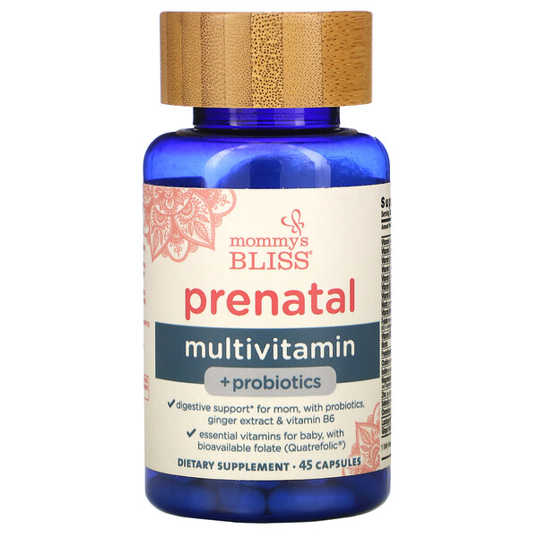 Mommy's Bliss Prenatal Multivitamin + Probiotics 45 Capsules 3 mommy s bliss prenatal multivitamin probiotics 45 capsules 101986