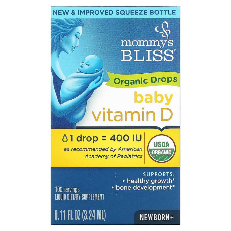 Mommy's Bliss Vitamin D Organic Drops Newborn + 0.11 fl oz (3.24 ml) 3 Mommy's Bliss Vitamin D Organic Drops Newborn + 0.11 fl oz (3.24 ml) 679234056024