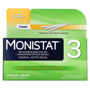 Monistat 3-Day Treatment Cream 3 Prefilled Applicators 0.18 oz (5 g) Each 363736442019