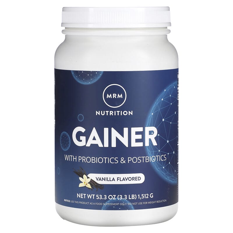 MRM Nutrition Gainer with Probiotics & Postbiotics Vanilla 3.3 lb (1.512 g) 3 MRM Nutrition Gainer with Probiotics & Postbiotics Vanilla 3.3 lb (1.512 g) 609492730060