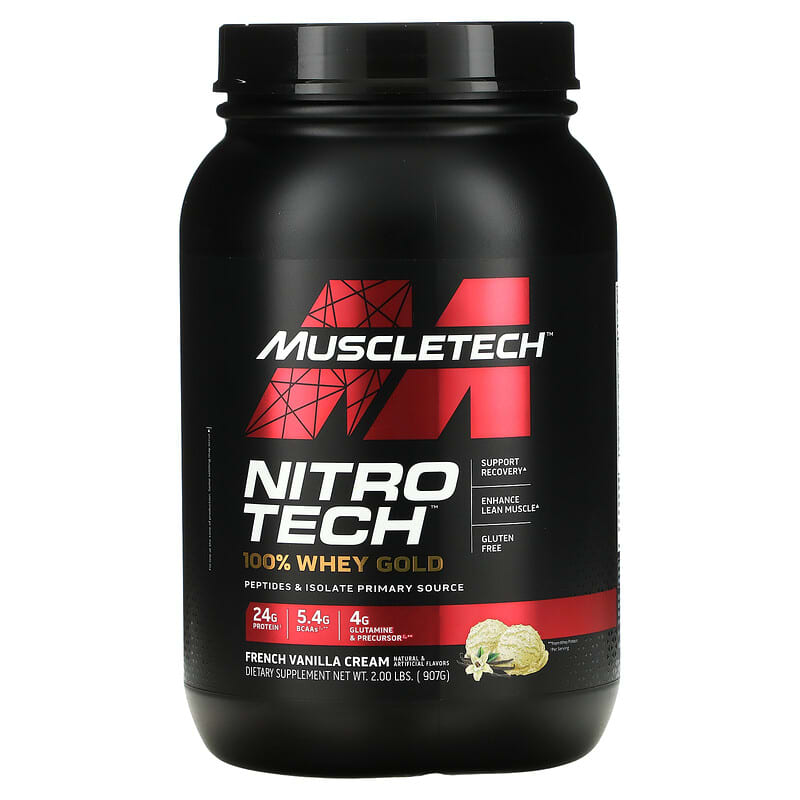 MuscleTech Nitro Tech 100% Whey Gold French Vanilla Cream 2 lbs (907 g) 3 MuscleTech Nitro Tech 100% Whey Gold French Vanilla Cream 2 lbs (907 g) 631656710472