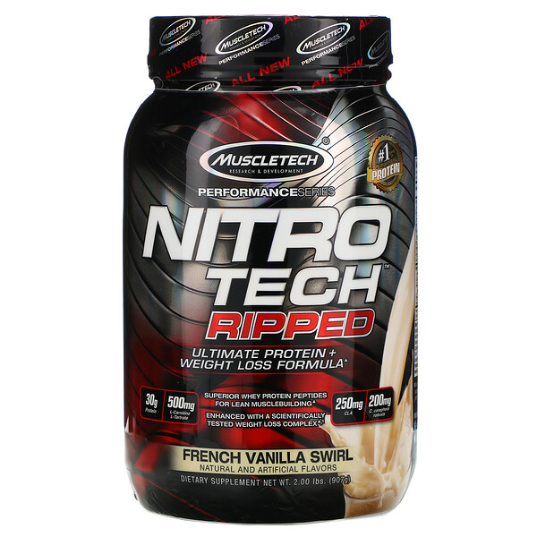 MuscleTech Nitro Tech Ripped Lean Protein + Weight Loss French Vanilla Bean 2 lbs (907 g) 3 Mua Muscletech Nitro Tech Ripped Ultimate Protein + Weight Loss Formula French Vanilla Swirl 2 lbs 907 g giảm giá rẻ Hà nội TPHCM