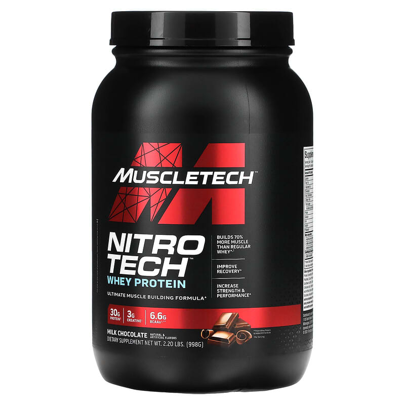 MuscleTech Nitro Tech Whey Protein Milk Chocolate 2.20 lbs (998 g) 3 MuscleTech Nitro Tech Whey Protein Milk Chocolate 2.20 lbs (998 g) 631656703245