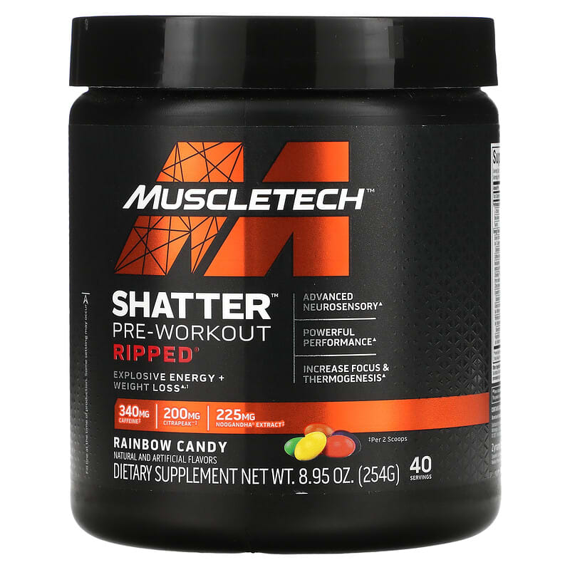 MuscleTech Shatter Pre-Workout Ripped Rainbow Candy 8.95 oz (254 g) 3 MuscleTech Shatter Pre-Workout Ripped Rainbow Candy 8.95 oz (254 g) 631656716504
