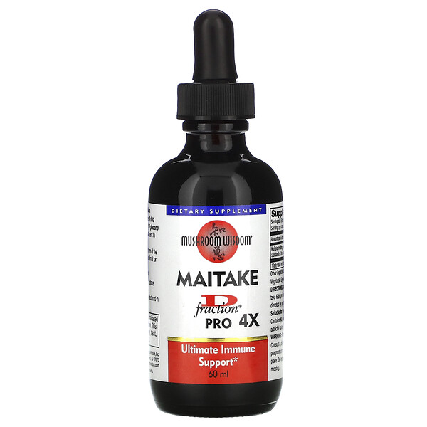 Mushroom Wisdom Maitake D-Fraction Pro 4X 60 ml 2 mushroom wisdom maitake d fraction pro 4x 60 ml 3658