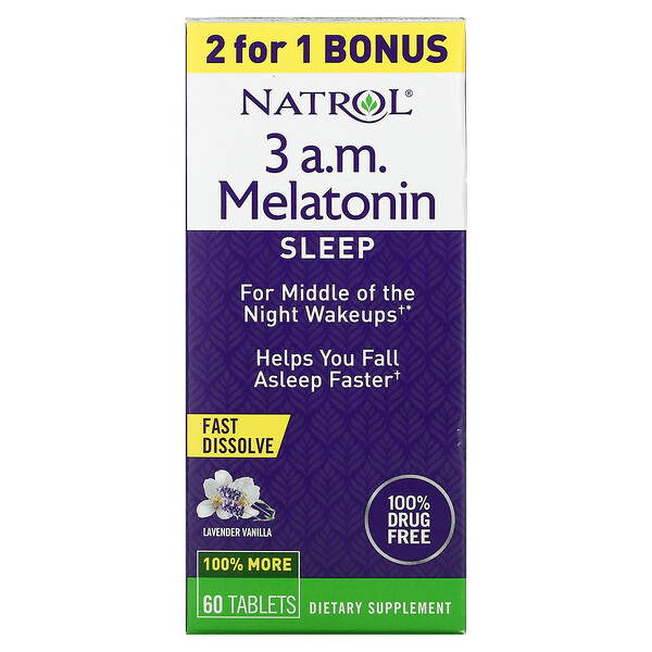 Mua Natrol 3 A.M. Melatonin Sleep Lavender Vanilla 60 viên giảm giá rẻ Hà nội TPHCM