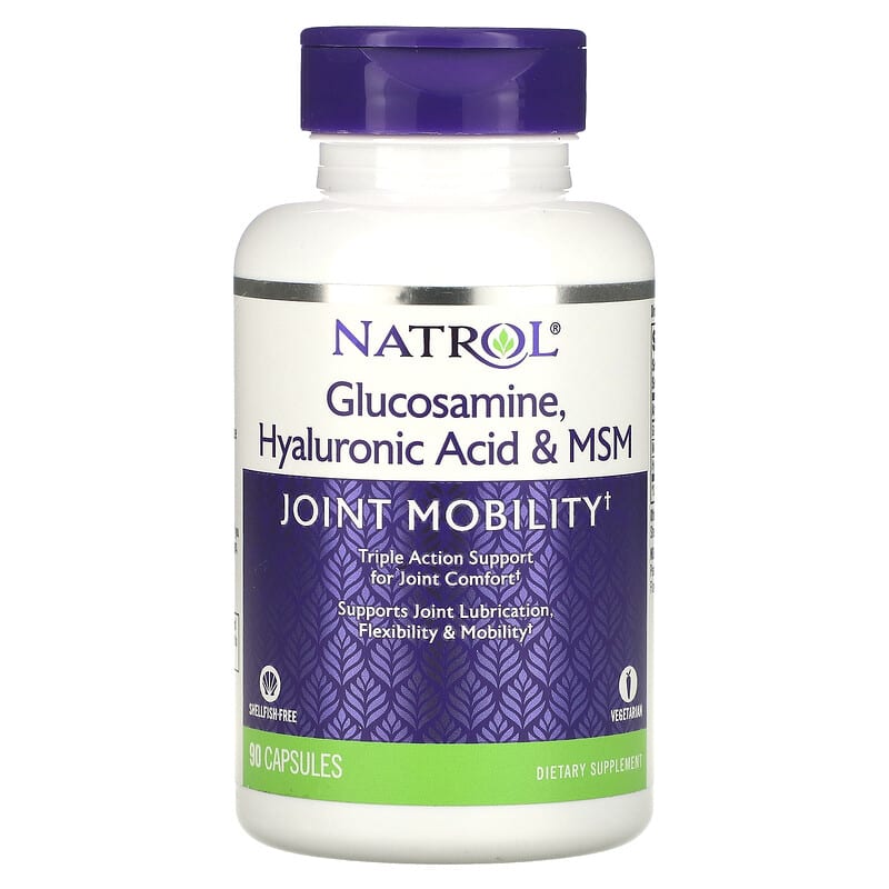 Natrol Glucosamine Hyaluronic Acid & MSM 90 Capsules 3 Natrol Glucosamine Hyaluronic Acid & MSM 90 Capsules 047469045159
