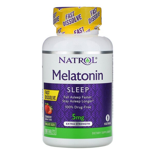 Mua Natrol Melatonin Fast Dissolve Extra Strength Strawberry 5 mg 150 viên giảm giá rẻ Hà nội TPHCM