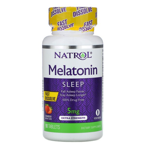 Mua Natrol Melatonin Fast Dissolve Extra Strength Strawberry 5 mg 90 viên giảm giá rẻ Hà nội TPHCM