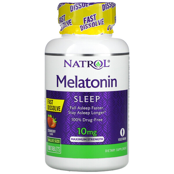 Mua Natrol Melatonin Fast Dissolve Maximum Strength Strawberry 10 mg 100 viên giảm giá rẻ Hà nội TPHCM