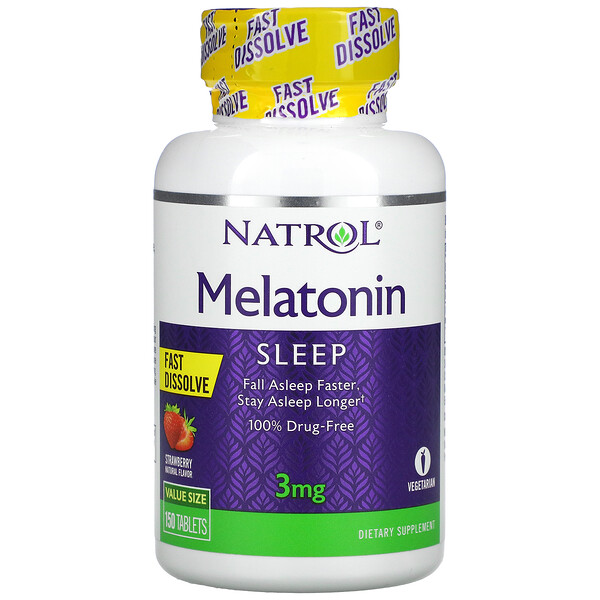 Mua Natrol Melatonin Fast Dissolve Strawberry 3 mg 150 viên giảm giá rẻ Hà nội TPHCM