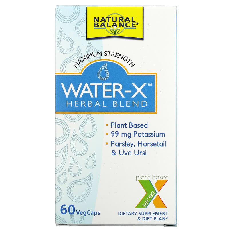 Natural Balance Water-X Herbal Blend Maximum Strength 60 VegCaps 3 Natural Balance Water-X Herbal Blend Maximum Strength 60 VegCaps 047868712171