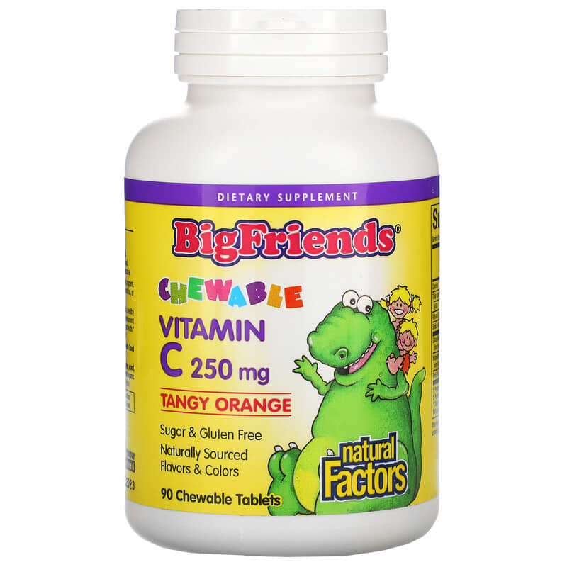 Natural Factors Big Friends Chewable Vitamin C Tangy Orange 250 mg 90 Chewable Tablets 3 Natural Factors Big Friends Chewable Vitamin C Tangy Orange 250 mg 90 Chewable Tablets 068958013954