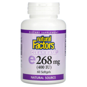 Mua Natural Factors Clear Base Vitamin E 268 mg 400 IU 60 Softgels giảm giá rẻ Hà nội TPHCM