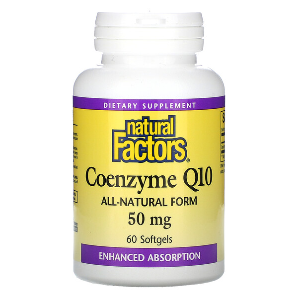 Natural Factors Coenzyme Q10 50 mg 60 Softgels 3 natural factors coenzyme q10 50 mg 60 softgels 105662