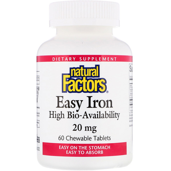 Mua Natural Factors Easy Iron 20 mg 60 viên nhai giảm giá rẻ Hà nội TPHCM