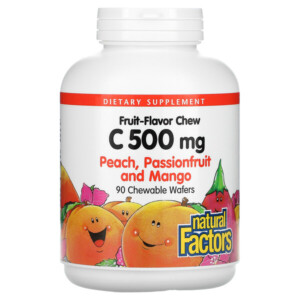Mua Natural Factors Fruit-Flavor Chew Vitamin C Peach Passionfruit and Mango 500 mg 90 Chewable Wafers giảm giá rẻ Hà nội TPHCM