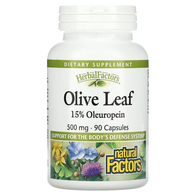 Natural Factors HerbalFactors Olive Leaf 500 mg 90 Capsules 3 Natural Factors HerbalFactors Olive Leaf 500 mg 90 Capsules 068958045702