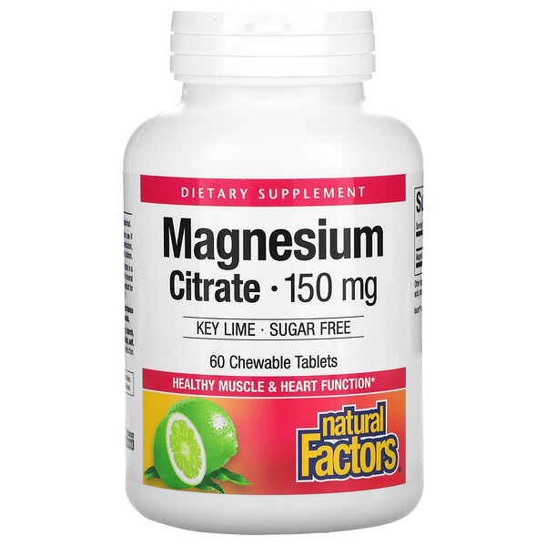 Mua Natural Factors Magnesium Citrate Key Lime 150 mg 60 viên nhai giảm giá rẻ Hà nội TPHCM