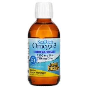 Mua Natural Factors Sea Rich Omega-3 1500 mg EPA/750 mg DHA with Vitamin D3 Lemon Meringue 6.76 oz 200 ml giảm giá rẻ Hà nội TPHCM