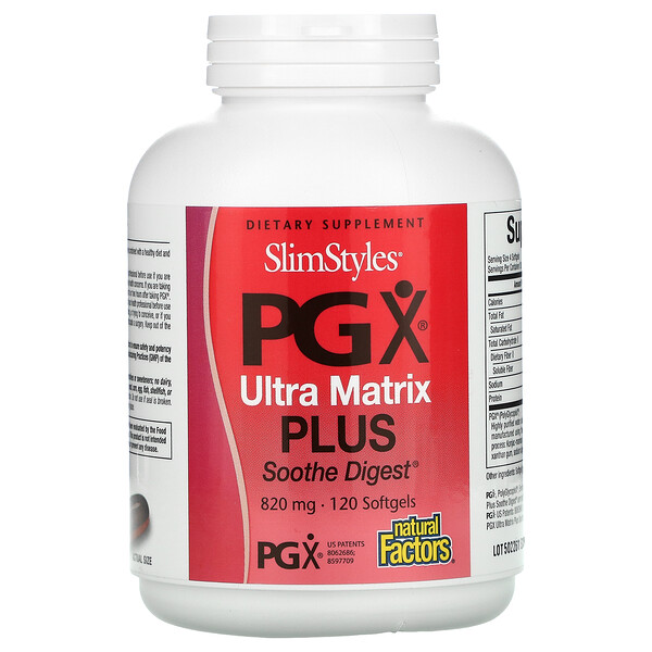 Mua Natural Factors SlimStyles PGX Ultra Matrix Plus Soothe Digest 820 mg 120 Softgels giảm giá rẻ Hà nội TPHCM